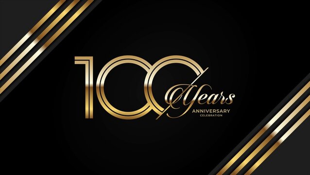 100th anniversary logotype. Golden anniversary celebration emblem design for booklet, leaflet, magazine, brochure poster, web, invitation or greeting card. Vector illustrations. EPS 10