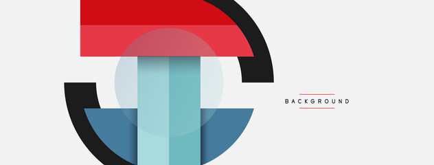 Obraz premium Round geometric shapes lines and circles. Vector template for wallpaper banner background or landing page