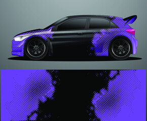 Naklejka premium Rally car decal graphic wrap vector, abstract background