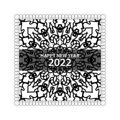 Happy new year 2022  in hand drawn indian ornament mandala 