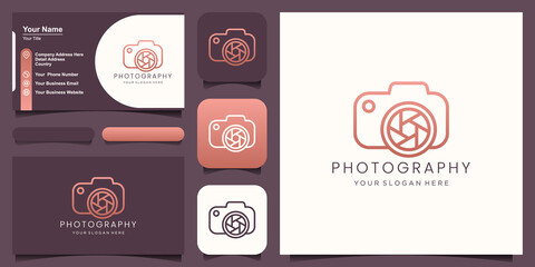 photography camera logo icon vector template
