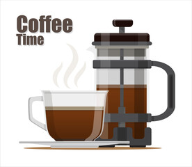 Cup of Fresh Coffee , Coffee design vector illustration