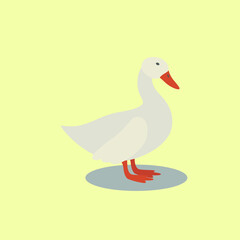 Obraz premium Duck Animal Cartoon Flat Vector