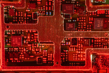 close up of an electronic circuit