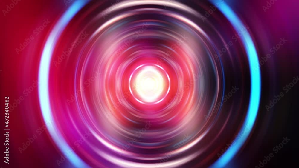 Poster abstract hypnotic colorful glow radial circle loop. hypnotic waves radiate ring motion. 4k 3d render
