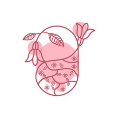 Ornamental Plant Logo Design Vector