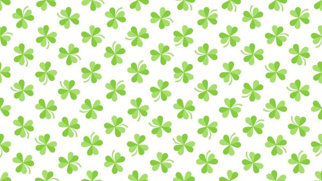 Small green Saint Patrick shamrocks pattern, national Ireland holidays style background