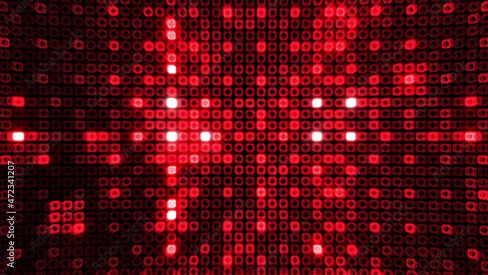 Poster 4k 3d rendering abstract digital technology red grid line distort mosaic tile pattern loop motion.tw