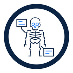 Anatomy bone skeleton or skull icon