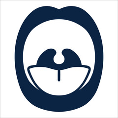 Anatomy mouth or tongue icon