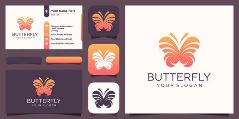 modern butterfly logo design