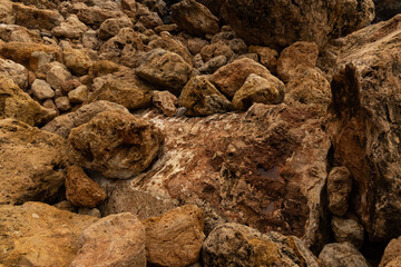 Close up texture of hard rocks