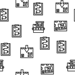 Export And Import Transportation Vector Seamless Pattern Thin Line Illustration