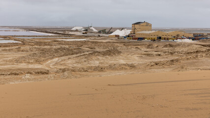 Salzwerk und Salinen in der Namib Wüste bei Walvis Bay