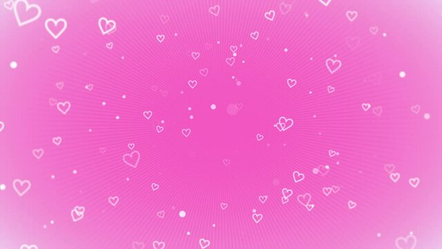 Pink romantic hearts on shiny background, holidays and Valentines day style background
