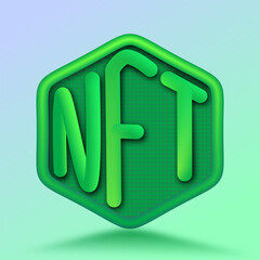 NFT three dimentional logo vector illustration