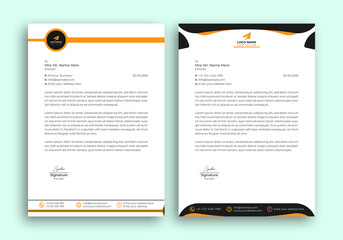 Corporate Letterhead Template Design. With Two Types Of Different Designs And Vector illustrations. And One Colors Variations