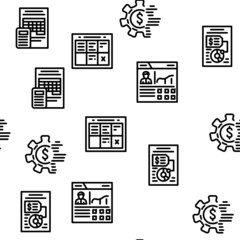 Business Management Business Vector Seamless Pattern Thin Line Illustration