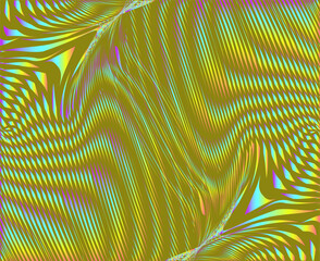 Psychedelic abstract neon colors texture with lines optical illusion and moire effect. For your creative project design cover, book, wrapping paper, interior poster, printing, gift card, fashion.
