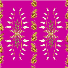 Seamless pattern with interesting doodles on colorfil background. Vector illustration.