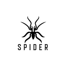 spider logo vector template, tarantula silhouette logo