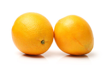 Ripe orange isolated on white background