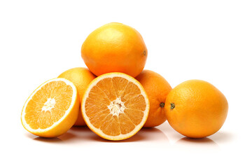 Ripe orange isolated on white background