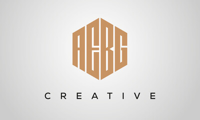 letters AEBG creative polygon hexagon logo victor template	