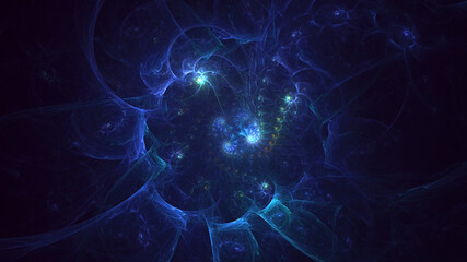 3D rendering abstract colorful fractal light background