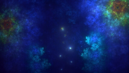 3D rendering abstract colorful fractal light background