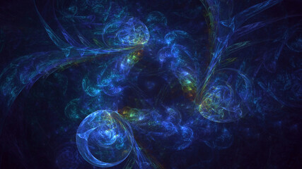 3D rendering abstract colorful fractal light background