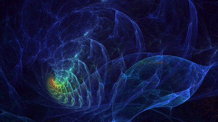 3D rendering abstract colorful fractal light background