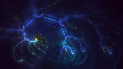 3D rendering abstract colorful fractal light background