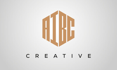 letters AIBC creative polygon hexagon logo victor template	