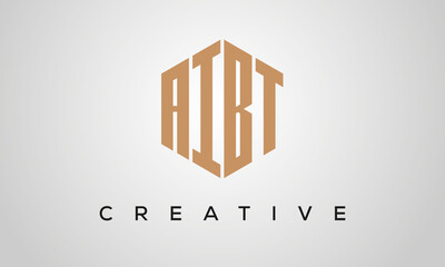 letters AIBT creative polygon hexagon logo victor template	