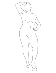 Fashion Croquis of Curvy Woman Model Template 