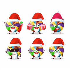 Santa Claus emoticons with rainbow candy cartoon character