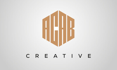 letters ACAB creative polygon hexagon logo victor template	