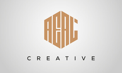 letters AEAL creative polygon hexagon logo victor template	