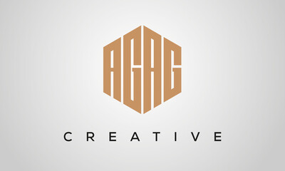 letters AGAG creative polygon hexagon logo victor template	