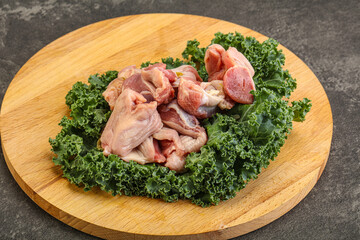 Raw chicken stomach for cooking