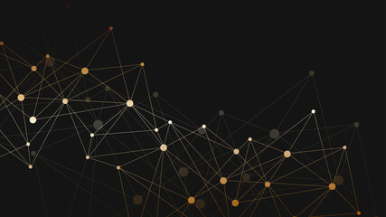 Geometric abstract background with connected line and dots. Structure molecule and communication. Big Data Visualization. Medical, technology, science background. Vector illustration.