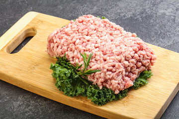 Raw pork minced meat for cooking