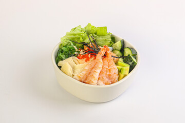 Poke with prawn and rice