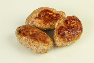 Homemade roasted cutlet minced meat