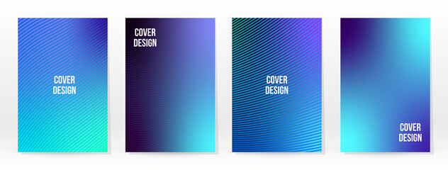 Minimal Poster. Pastel Soft. Blue Gradient Set.