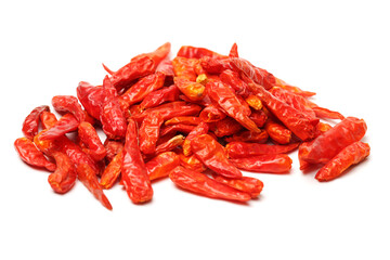 dry red pepper on white background