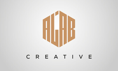 letters ALAB creative polygon hexagon logo victor template