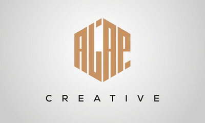 letters ALAP creative polygon hexagon logo victor template