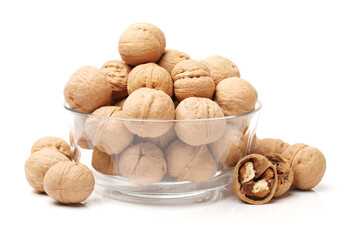 walnuts on a white background